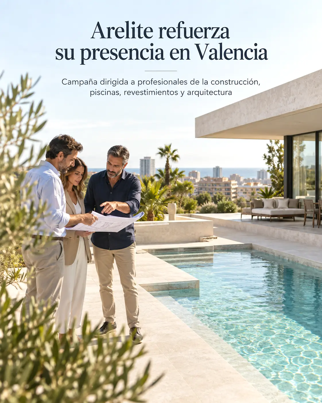 Profesionales vinculados a Arelite en un proyecto de piscina